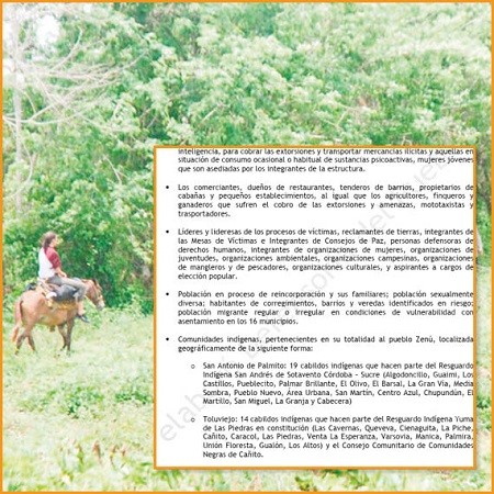 Actualización de la alerta 033, eterna procesión para los Montes de María