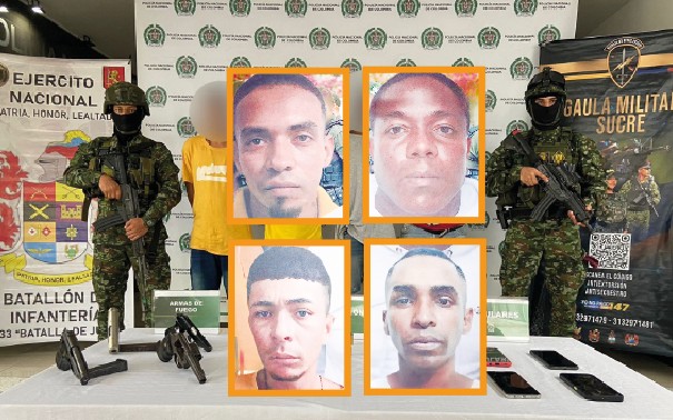 Estarían vinculados a los ataques contra la Fuerza Pública en Sucre y Córdoba
