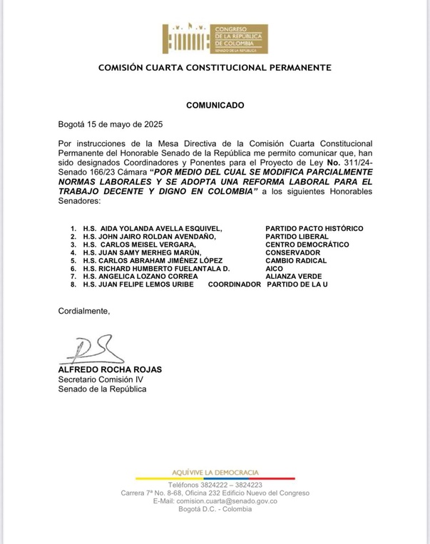 Se conocen los ponentes de la revivida reforma laboral