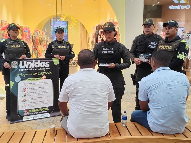 Gaula lidera acciones contra la extorsión en centros comerciales de Montería
