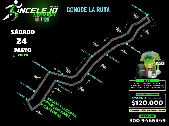 Cuenta regresiva para la Sincelejo Neón Run
