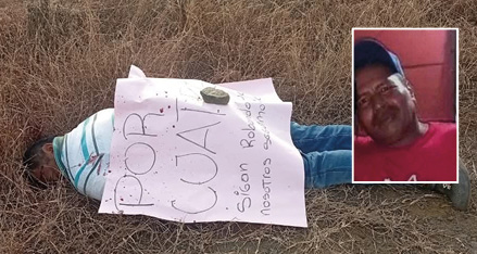 Lo mataron y le dejaron un cartel