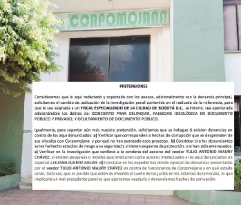 Solicitan que investigación sea manejada por Fiscalía Especializada de Bogotá