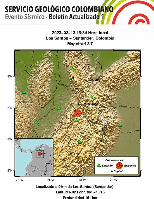 Nuevo sismo se sintió hoy en Colombia