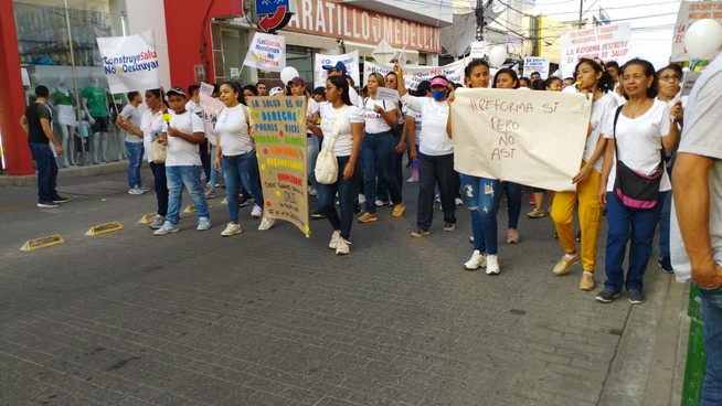 Así se vio la movilización en contra de la reforma de la salud en Montería