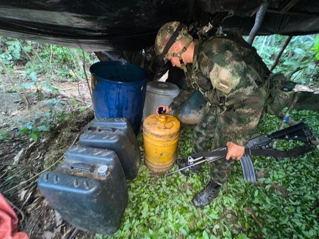 El Ejército destruye un laboratorio de coca en Puerto Libertador