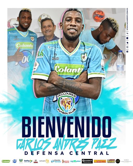 Jaguares le da bienvenida al jugador Carlos Andrés Páez