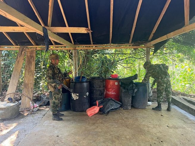 Ejército destruyó dos laboratorio de pasta base de coca en Valdivia