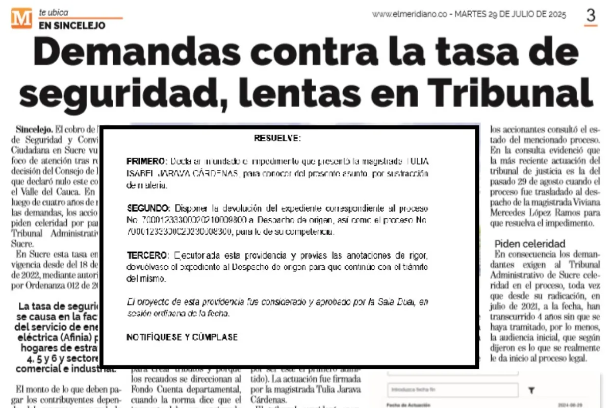 Informe de El Meridiano movió demanda a la tasa de seguridad