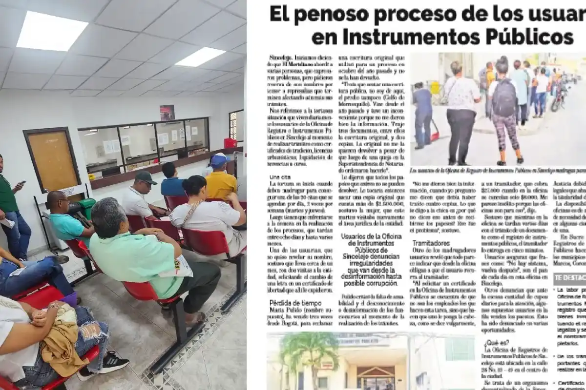 Usuarios reiteran quejas por mala atención en Instrumentos Públicos en Sincelejo