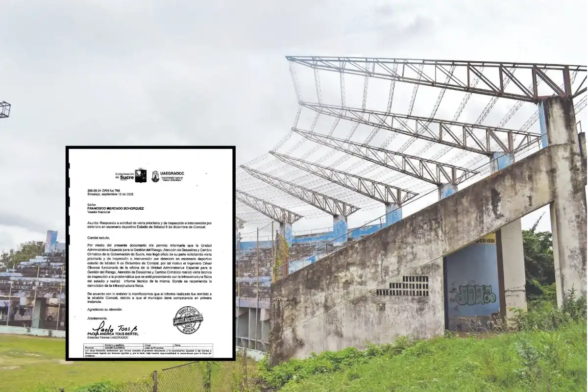 Estadio Ocho de Diciembre no está apto, Gobernación dice que debe ser demolido