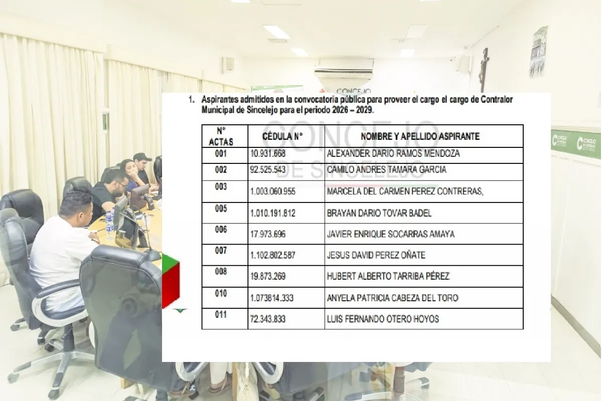 Nueve, en la lista de admitidos para la Contraloría de Sincelejo