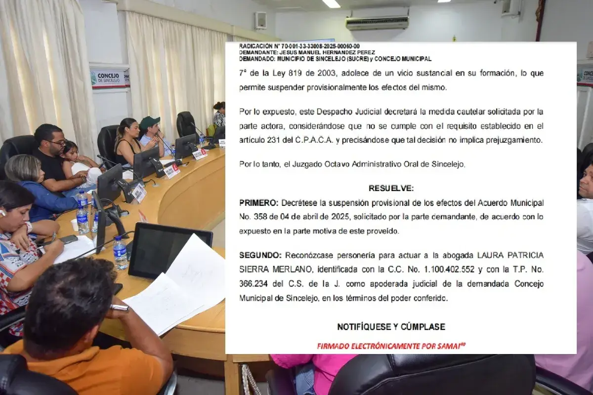 Suspenden temporalmente autorización de ajustes a la planta de cargos de la Alcaldía de Sincelejo