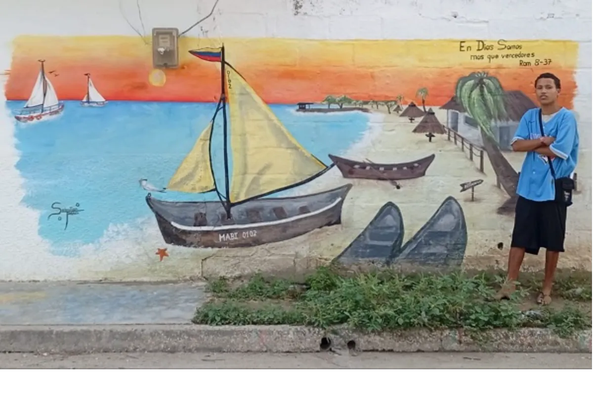 Murales y tatuajes, el arte de un adolescente en Tolú