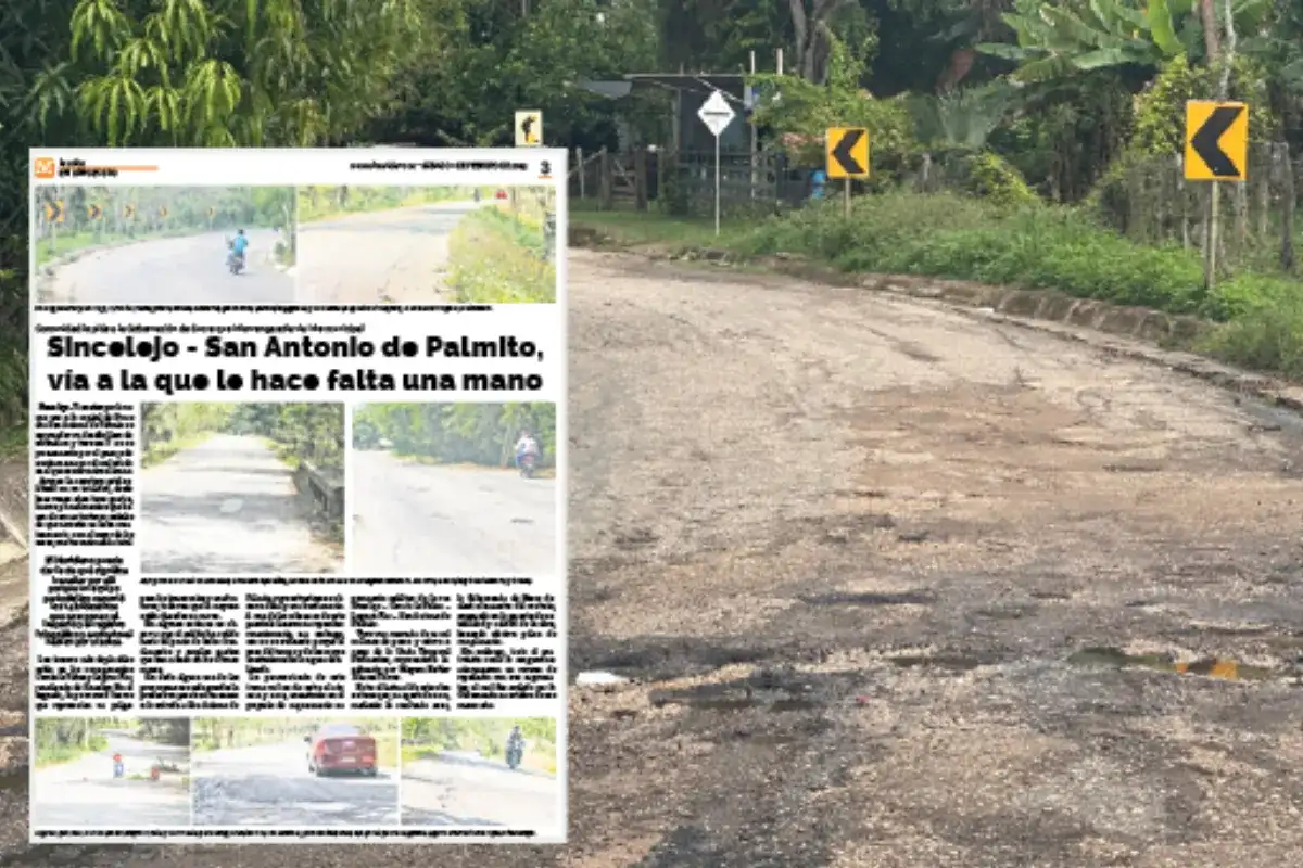 Mal estado de la vía Sincelejo – San Antonio de Palmito amenaza la conexión con el Golfo