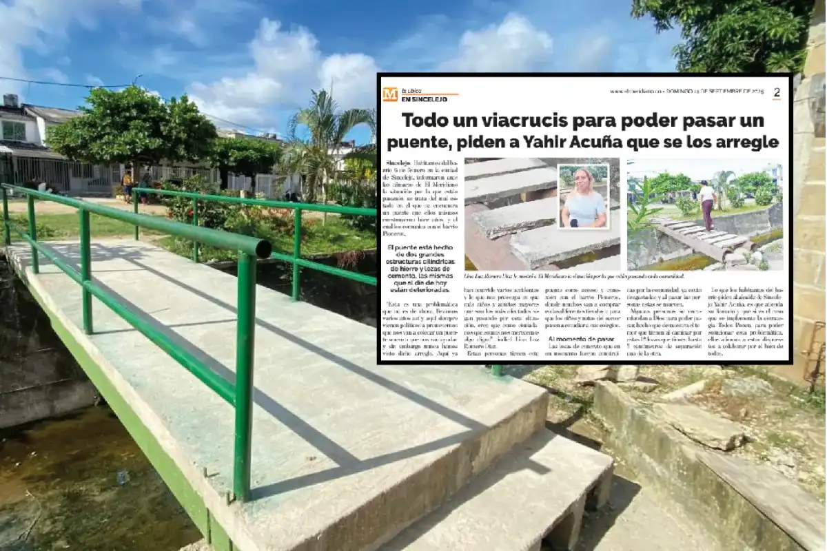 A través de El Meridiano hicieron el llamado a Yahir Acuña y les arreglaron el puente