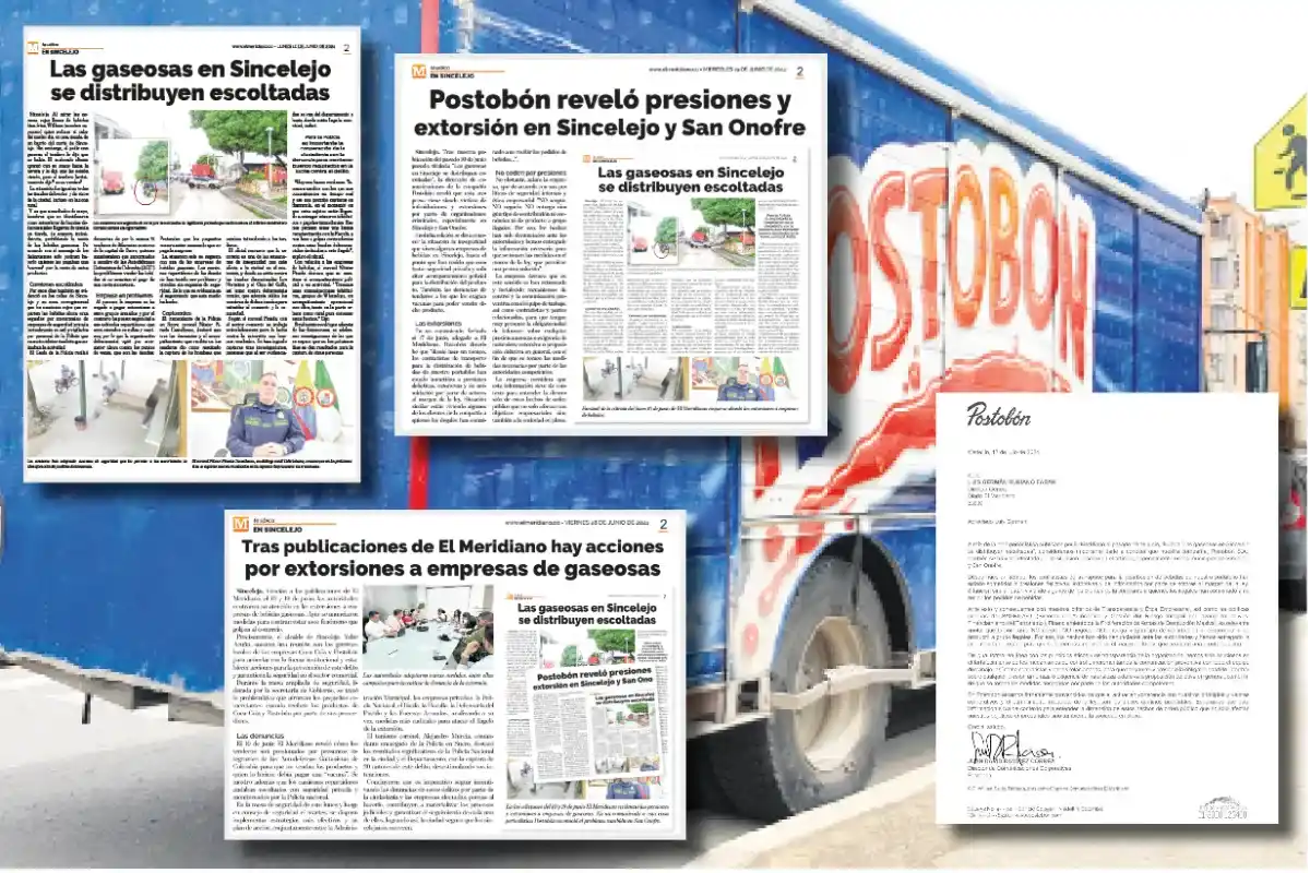 Extorsión no da tregua, Coca Cola y Postobón siguen bajo amenaza en Sincelejo y Sucre