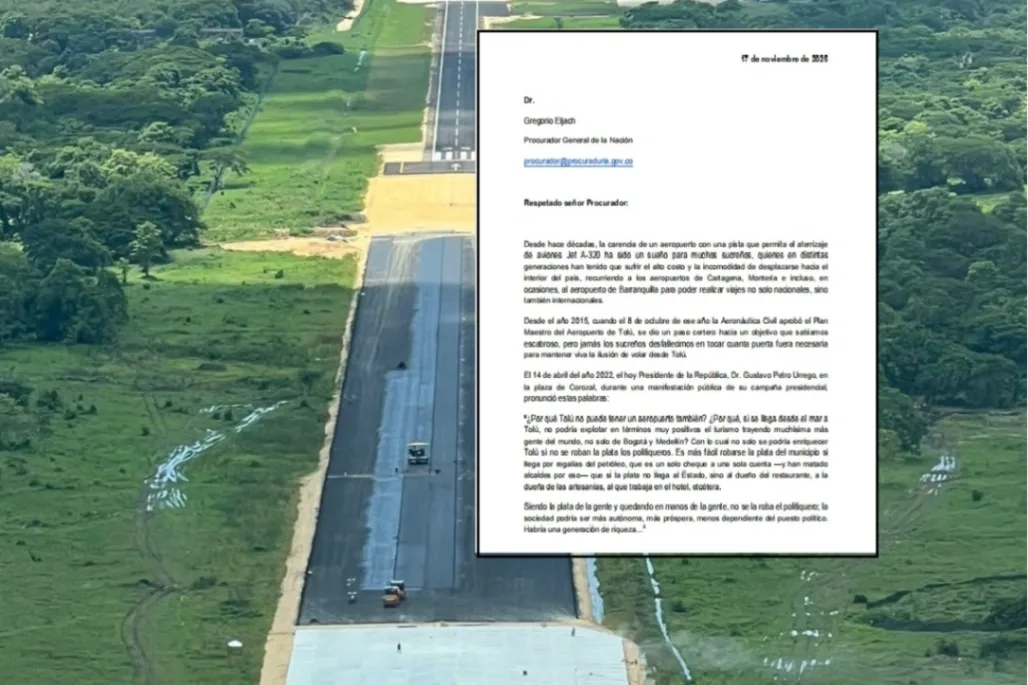 Llamado al Procurador General para que ponga lupa a las obras del aeropuerto de Tolú