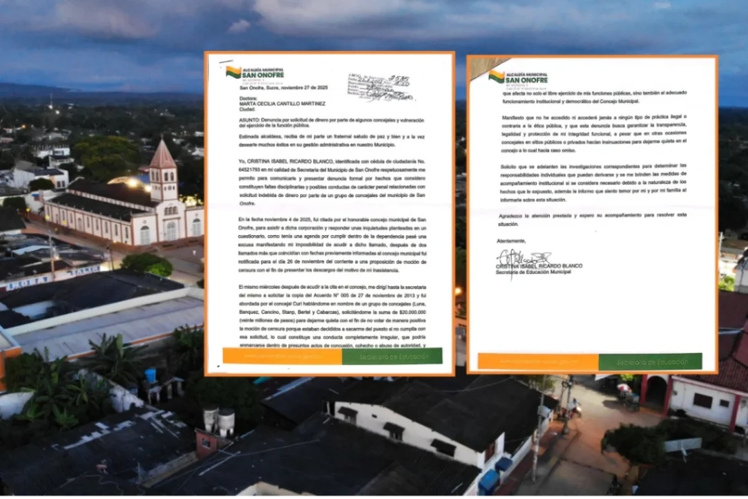 Secretaria de Educación denunció a varios concejales de San Onofre
