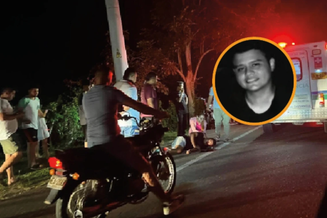 Perdió el control de la motocicleta y quedó inconsciente sobre la carretera