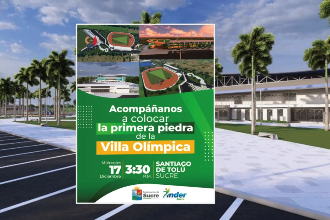 Este miércoles se colocará la primera piedra de la Villa Olímpica en Tolú