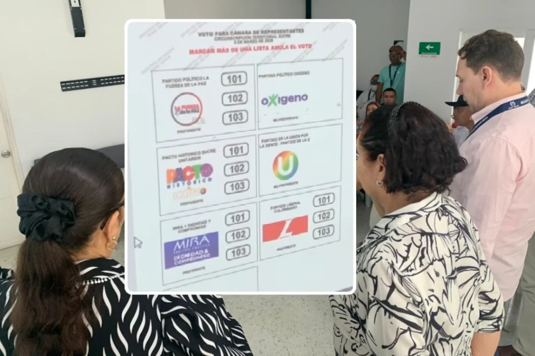 Así quedó el tarjetón de Cámara por el departamento de Sucre