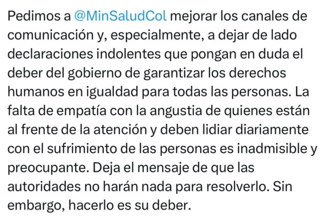 Defensoría del Pueblo alerta grave deterioro de la salud en Colombia 2026