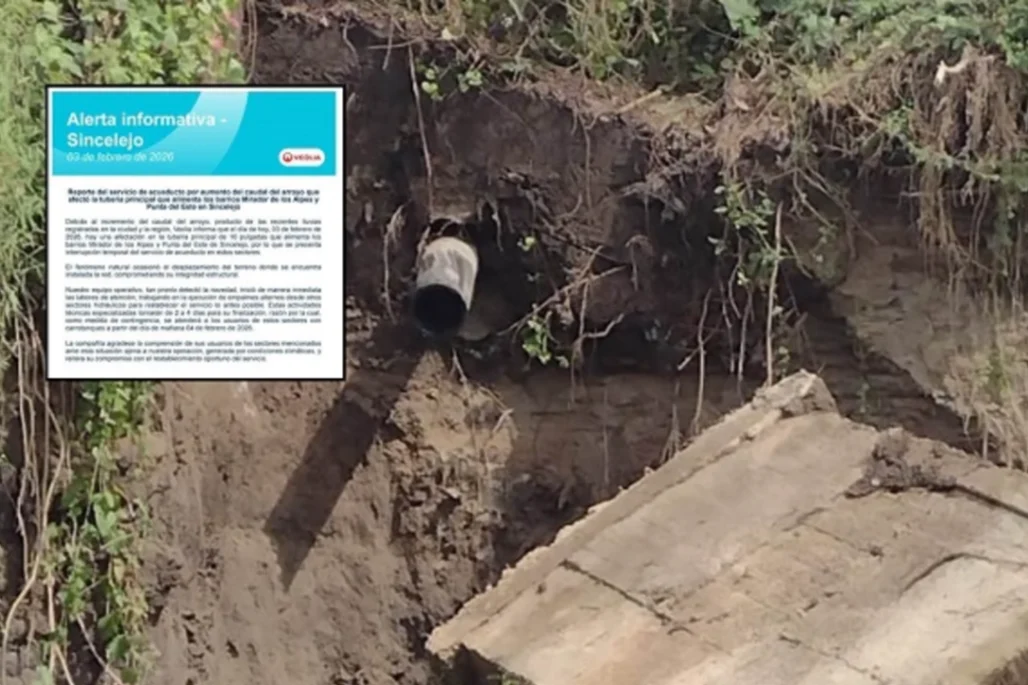 Veolia reporta interrupción de acueducto por aumento del caudal del arroyo