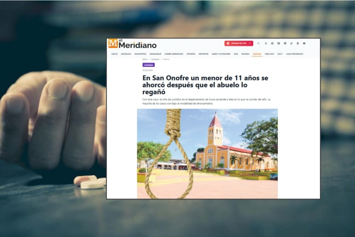 Alerta, en 2026 cada 5 días una persona se ha suicidado en Sucre