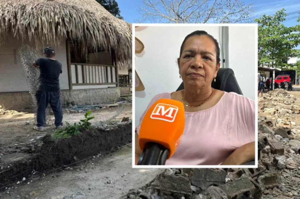 Estudiantes están afectados por el colapso de una pared en la I.E. Antonio Prieto sede Sierra Flor