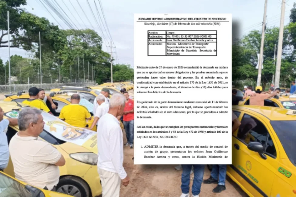 Taxistas en Sincelejo interponen demanda contra el Estado