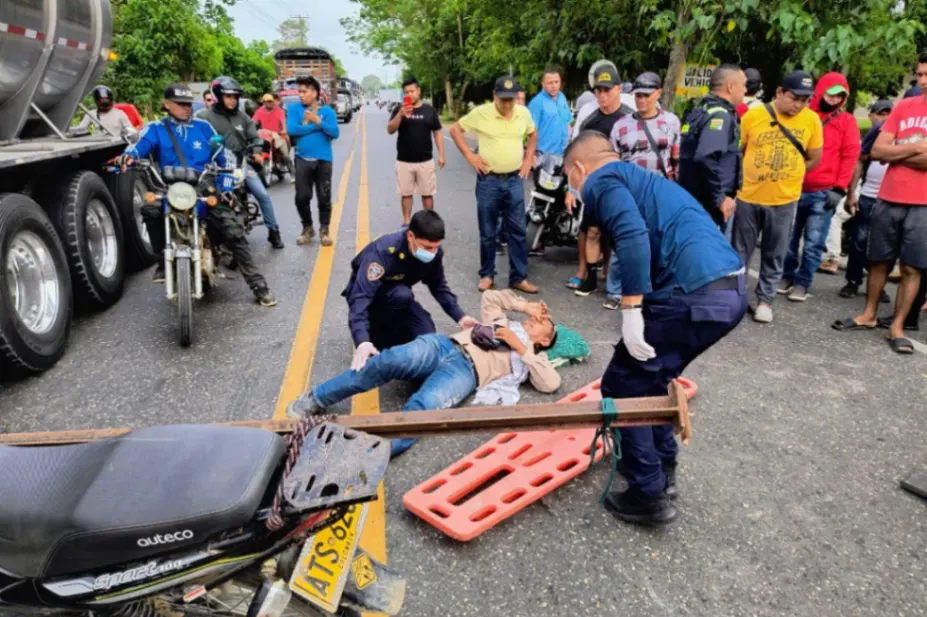 Terminó lesionado en accidente