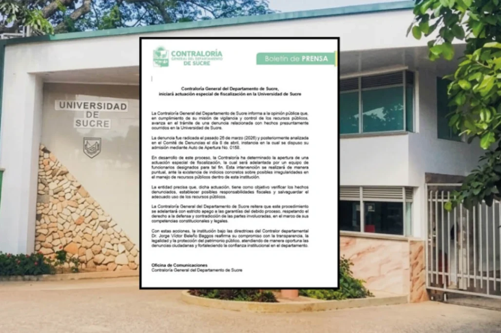 Contraloría de Sucre anuncia apertura de actuación especial de fiscalización en la Universidad de Sucre