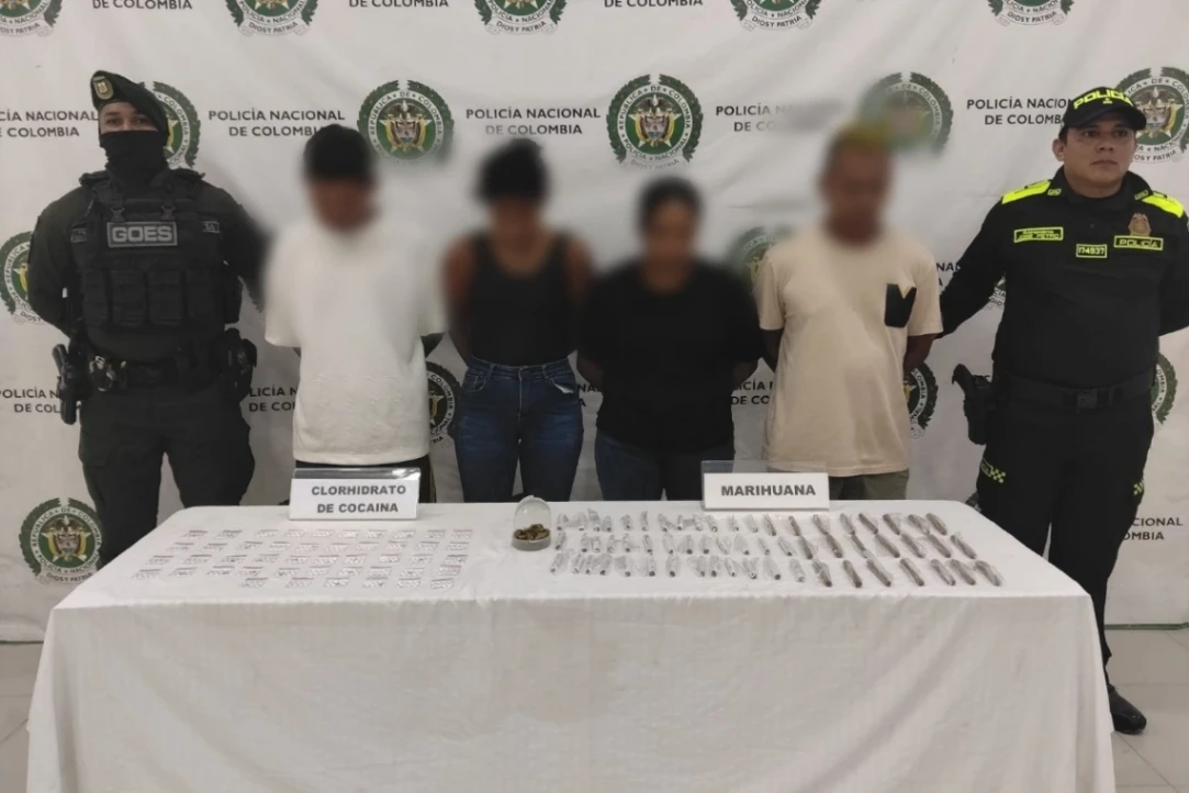 Capturan a cinco por tráfico de estupefacientes en Montería