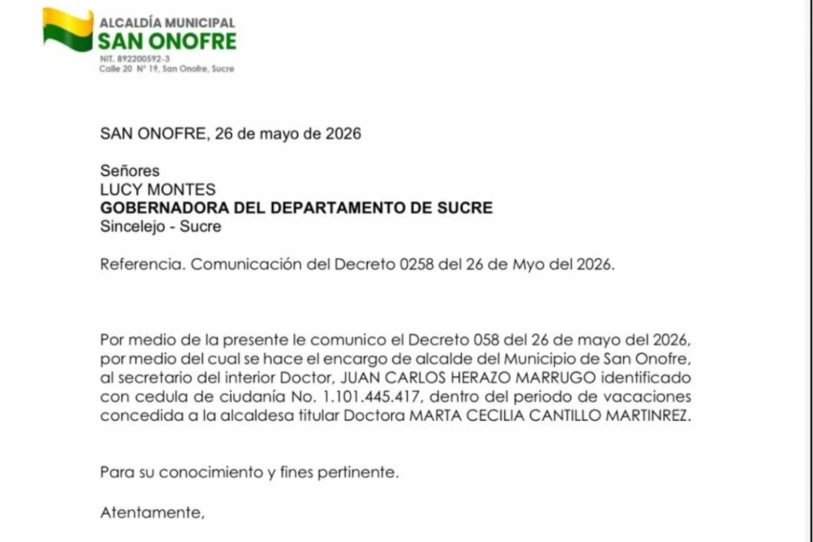 Juan Carlos Herazo asume como alcalde (e) de San Onofre tras vacaciones de la alcaldesa Marta Cantillo