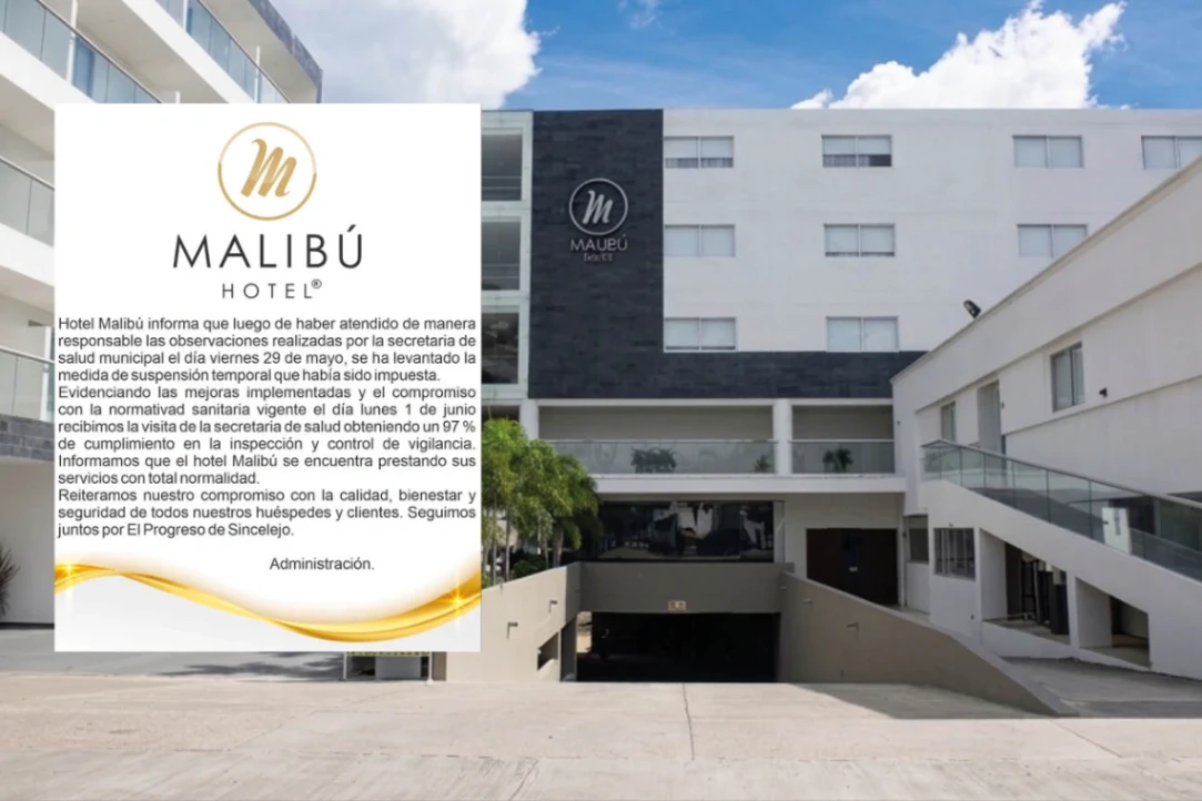 Hotel Malibú retomó su prestación de servicios en Sincelejo