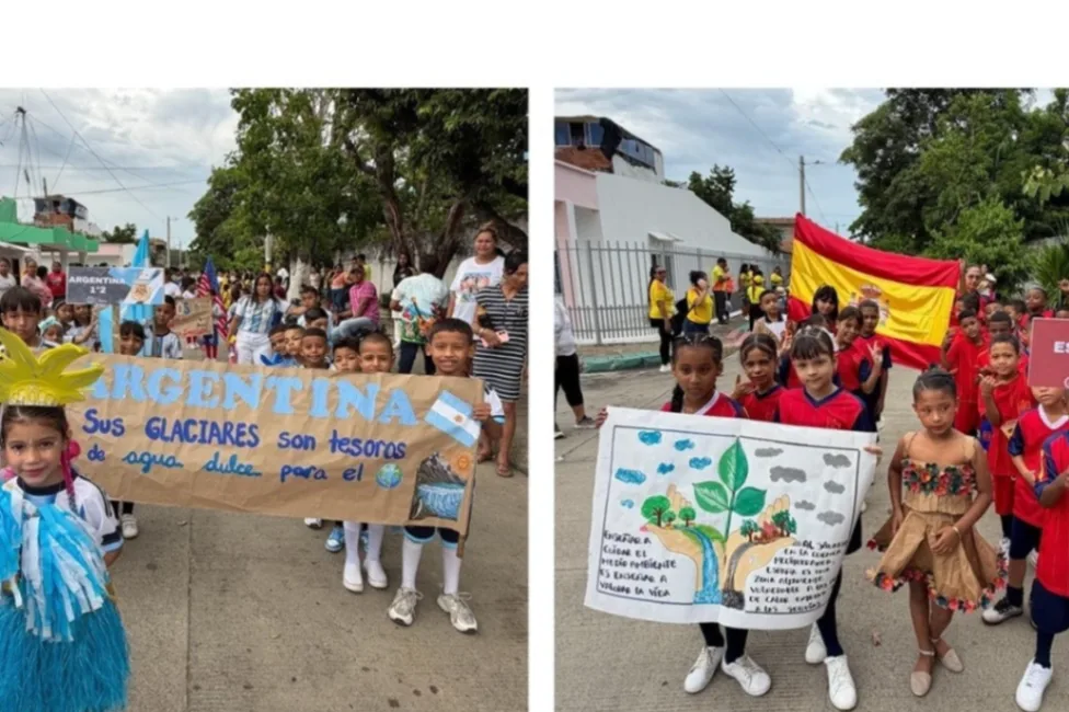 Más de 1.000 estudiantes de Montería lideraron una movilización ambiental inspirada en el Mundial de Fútbol